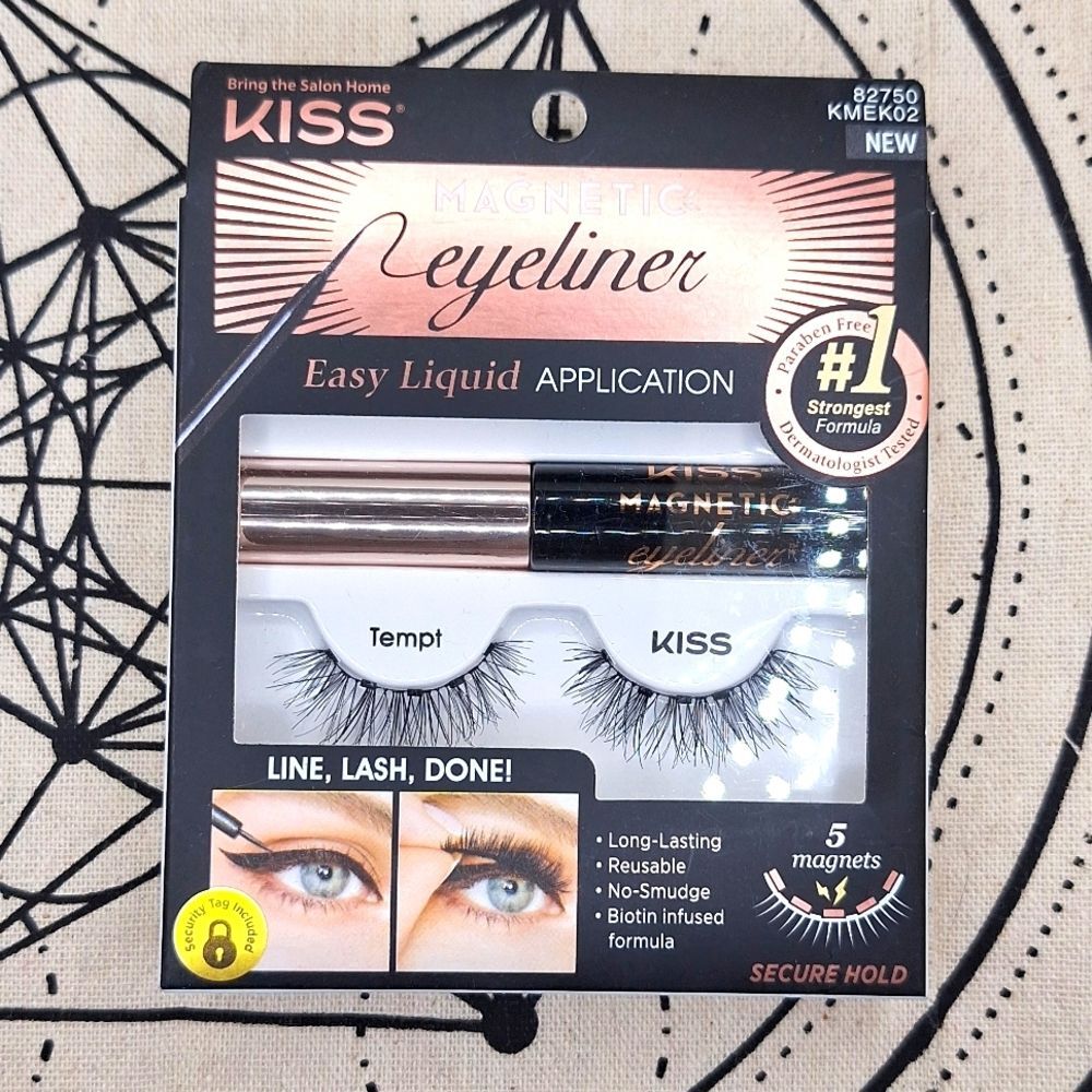 Kiss magnetic lashes biotin eyeliner false lashes set NIB